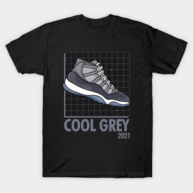 AJ 11 Retro Cool Grey Sneaker T-Shirt by milatees